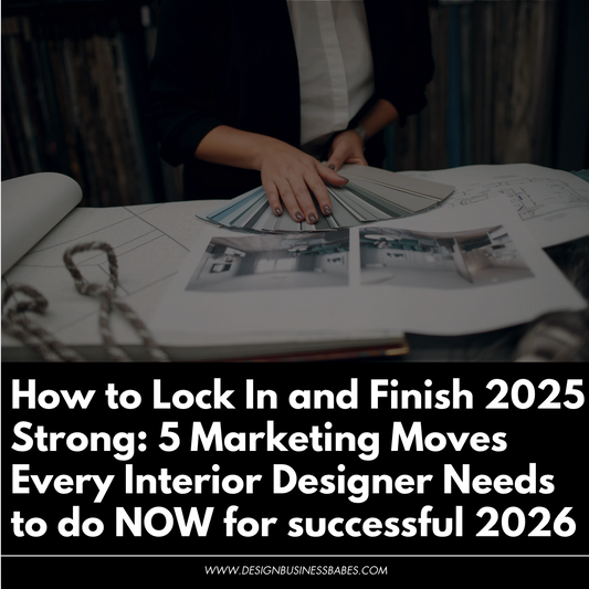 5 Marketing Moves Every Interior Designer Needs to do NOW for successful 2026